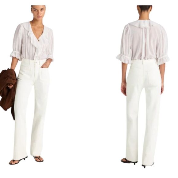Madewell Denim - NWT Madewell Cleo Straight Jeans White High Rise Size